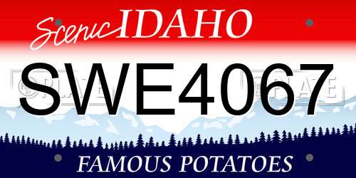 SWE4067 Idaho License Plate