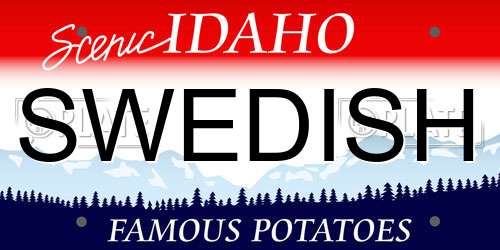 SWEDISH Idaho License Plate