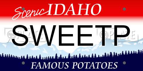 SWEETP Idaho License Plate