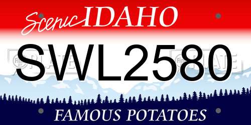 SWL2580 Idaho License Plate