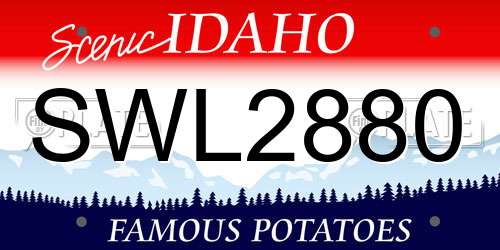 SWL2880 Idaho License Plate
