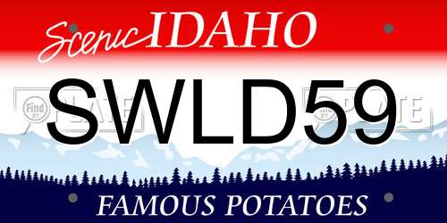 SWLD59 Idaho License Plate