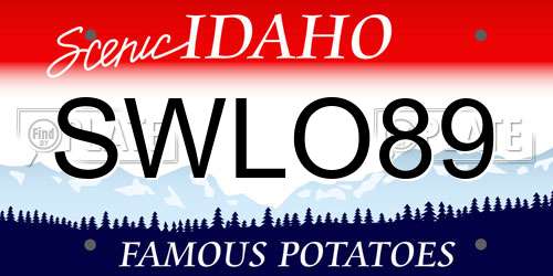 SWLO89 Idaho License Plate