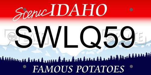 SWLQ59 Idaho License Plate