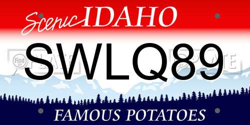 SWLQ89 Idaho License Plate