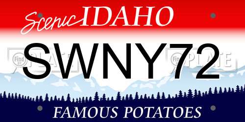 SWNY72 Idaho License Plate