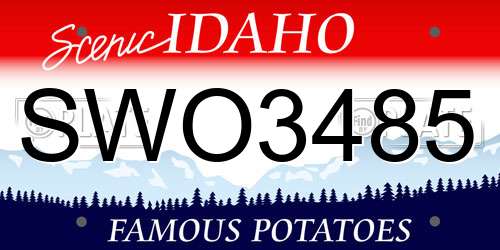 SWO3485 Idaho License Plate