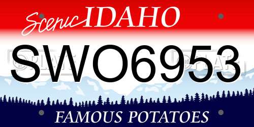 SWO6953 Idaho License Plate
