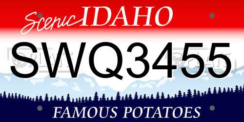 SWQ3455 Idaho License Plate