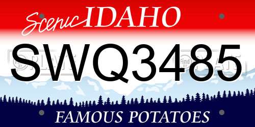 SWQ3485 Idaho License Plate