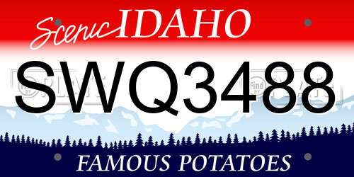SWQ3488 Idaho License Plate