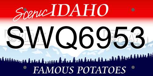 SWQ6953 Idaho License Plate