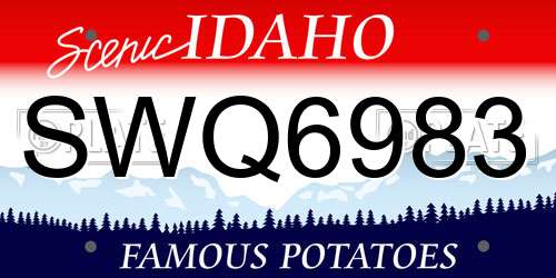 SWQ6983 Idaho License Plate