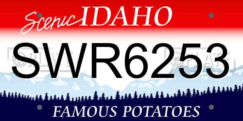 SWR6253 Idaho License Plate