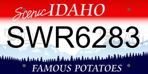 SWR6283 Idaho License Plate