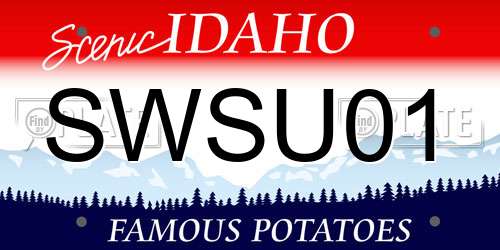 SWSU01 Idaho License Plate