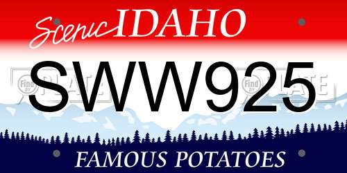 SWW925 Idaho License Plate