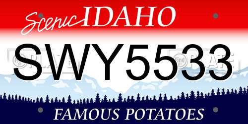 SWY5533 Idaho License Plate