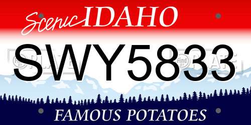 SWY5833 Idaho License Plate