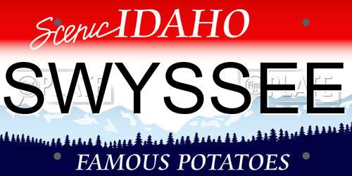 SWYSSEE Idaho License Plate