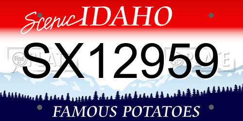 SX12959 Idaho License Plate