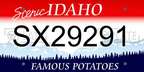 SX29291 Idaho License Plate