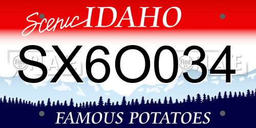 SX6O034 Idaho License Plate