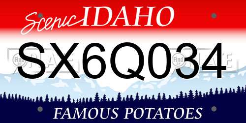 SX6Q034 Idaho License Plate