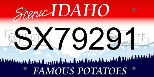 SX79291 Idaho License Plate