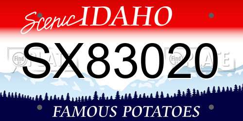 SX83020 Idaho License Plate