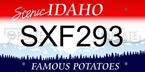 SXF293 Idaho License Plate