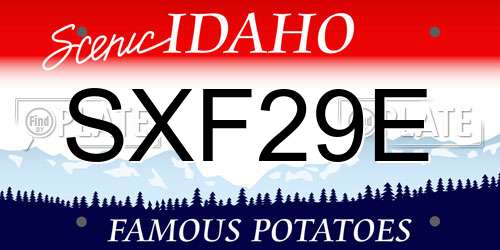 SXF29E Idaho License Plate