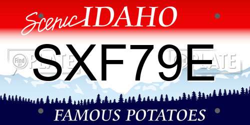 SXF79E Idaho License Plate
