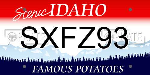 SXFZ93 Idaho License Plate