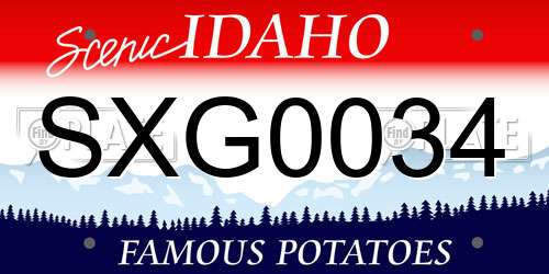 SXG0034 Idaho License Plate