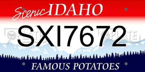 SXI7672 Idaho License Plate