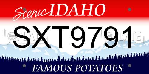 SXT9791 Idaho License Plate