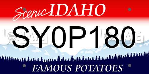 SY0P180 Idaho License Plate