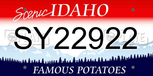 SY22922 Idaho License Plate