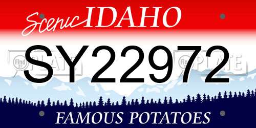 SY22972 Idaho License Plate