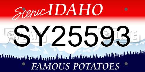SY25593 Idaho License Plate
