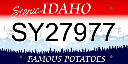 SY27977 Idaho License Plate