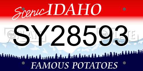 SY28593 Idaho License Plate