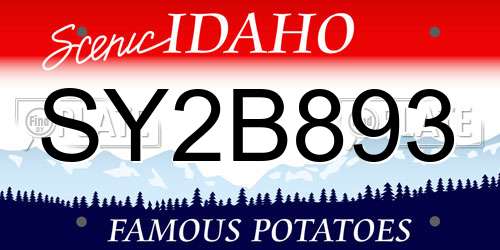 SY2B893 Idaho License Plate