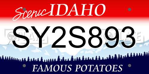 SY2S893 Idaho License Plate