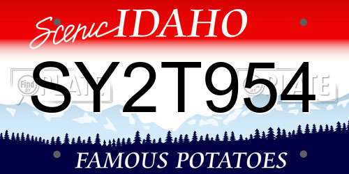 SY2T954 Idaho License Plate