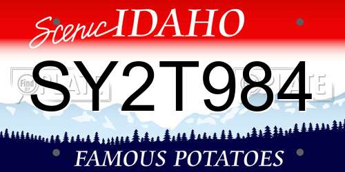 SY2T984 Idaho License Plate