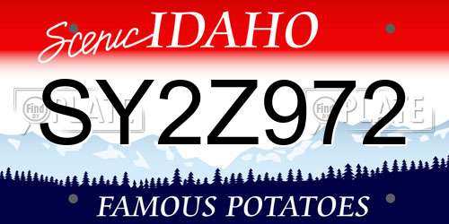 SY2Z972 Idaho License Plate