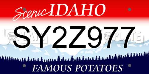 SY2Z977 Idaho License Plate