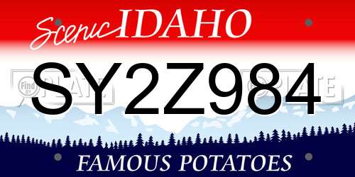 SY2Z984 Idaho License Plate